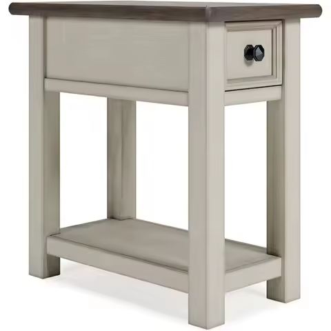 bolanburg farmhouse chair side end table, light brown & whitewash