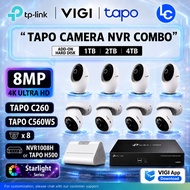 TP-Link 8 Channel 8MP Wireless CCTV Security IP Camera Solution VIGI Tapo Kit Bundle Set Tapo C260 &