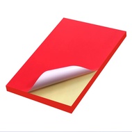 A4 Red Sticker, Plain Sticker, Red A4 Paper, Red Sticker, Self-Adhesive Red Paper, Sticker Paper