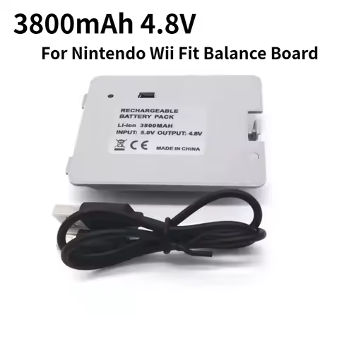 New Replacement Rechargeable Battery 4.8V 3800mAh with USB Charging Cable for Nintendo Wii Fit Balan