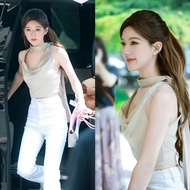 Xu Me Dazzling Khaki Halter Neck Camisole - Casual Top for Women