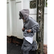 Áo Bomber dù NÓN Zipper Jacket HAT Signature hình thêu 3D tay nhúm form Boxy FAFIC Lót 2 lớp