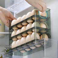 Self-flipping 3-tier egg tray for neat and tidy refrigerator doors, Smart 3-tier Egg Tray