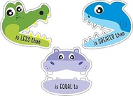 4E's Novelty 3 Magnetic Math Signs Greater Than Less Than, Equal, Mathematic Symbols Cutouts, Animal