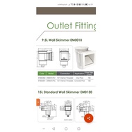 EMAUX EM0010-RV SPA SKIMMER BOX (Concrete & Fiber pool) 1.5 inch connection