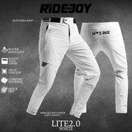 LITE2.0 WHITE - men's sports pants MTB non-pading Enduro Downhill RIDE AND JOY sticker stretch meral