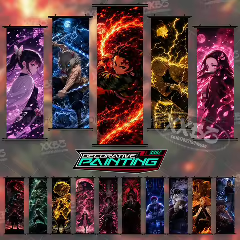 Demon Slayer: Kimetsu No Yaiba Print Anime Poster Anime Wall Artwork Scrolls Pictures Home Decoratio