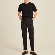 Thepatterns.co - T02 Laytan Double Button Trousers in Black color