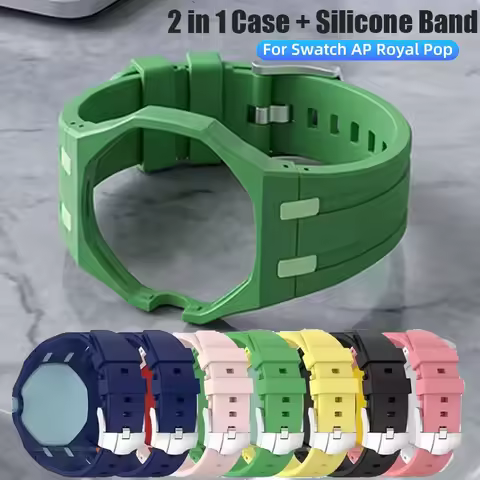PC Case+Silicone Strap For Swatch x AP Royal pop Pocket watch Changer to Wristwatch Integrated Modif