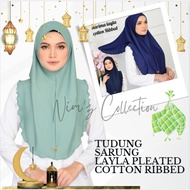 Tudung Sarung Layla Pleated Ribbed Cotton Tudung Sarung Viral