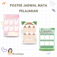 MATA A4 School Subject Schedule Poster | Weekly Planner School Lesson Schedule