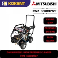 DANAU DIESEL HIGH PRESSURE CLEANER 3WZ-3600JD C/W 192F/E DIESEL ENGINE ELECTRIC & MANUAL STARTING SY