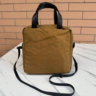 韓國 FIRST UNIT 啡色帆布 X-PAC 方型 手提 斜咩袋