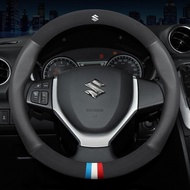 ปลอกหนังหุ้มพวงมาลัยรถยนต์ ระบายอากาศ สําหรับ Suzuki Swift Grand Vitara Jimny Ertiga SX4 Alto Ciaz D