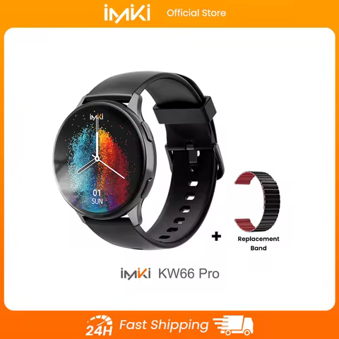 IMIKI KW66 Pro 1.43"AMOLED HD Display Waterproof 200+ Workout Modes Sport Fitness Magnetic Starp Sma