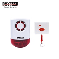 DAYTECH Waterproof Touch Doorbell Wireless SOS Emergency Alarm for Elderly 433Mhz 1 Strobe Siren and