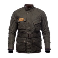 Fluor Garage Retro รถจักรยานยนต์ขี่ ชุดสูท น้ํามันขี้ผึ้ง เสื้อแจ็คเก็ต ความอบอุ่นผ้าใบกันลม Rally ช