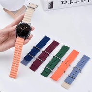 20mm22mm Silicone Watch Band Strap For Samsung Galaxy watch6classic 5 4 3 Marine Pattern Gear s2 s3 sport