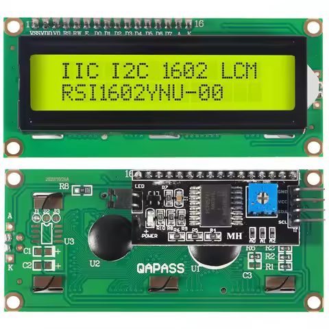 IIC/ I2C/ LCD Serial Interface Adapter and 1602 16 x 2 LCD Module Display Backlight Compatible with 