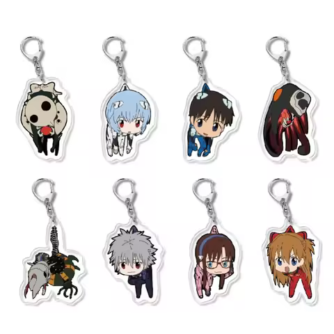 EVANGELION Eva Keychain Men Personalized Car Keys Ring Anime Acrylic Rei Ayanami Backpack Pendant Ph
