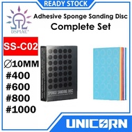 DSPIAE Sponge Sanding Pad 10mm Complete Set 400 600 800 10000 Self adhesive sponge sanding disc [SS-