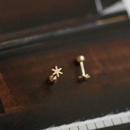 9k Gold Round Stud Earrings Minimalist Super