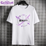 🍃【HOT】 Genshin Impact Raiden Shogun\Kamizato Ayaka\GanYu เกมเสื้อยืดแฟชั่นความประทับใจ เสื้อยืดผู้ชา