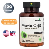 Futurebiotics, Vitamin K2 (MK7) (90 mcg) + D3 (5,000 IU), 120 Capsules วิตามินเค 2 + วิตามินดี 3, 120 แคปซูล