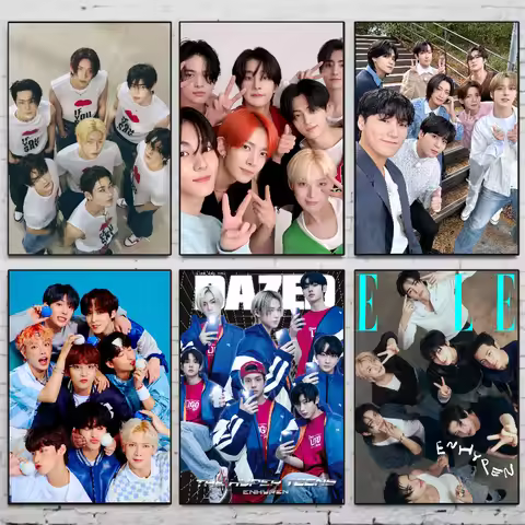 MAN EN-ENHYPEN Poster Stickers Art Wall Murals Decor Game Room Decor Gifts Kawaii HD Painting Cat Ca