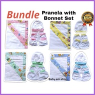 ๑ ☫ ☾ PRANELA WITH BONNET SET 3-1 for baby 0-6 months / Newborn Hooded Pranela with Bonnet/Mittens/