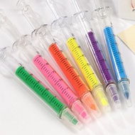 1 Pcs Novelty Stationery Nite Fluorescent Syringe Writer Hot Needle Tube Pen Highlighter