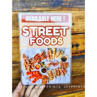 fries, burger, cheese stick street foods signage display trending signage display.