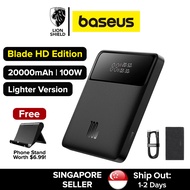 (SG) Baseus Blade HD 100W Fast Charging Laptop Power Bank (20000mAh, Black) – LED Digital Display for powerbank battery level