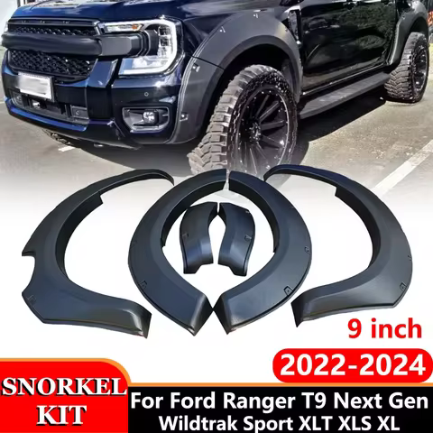 9''Rivet Style Wheel Arch Fender Flares For Ford Ranger T9 2022-2024 Wildtrak XLT XL XLS Sport Picku