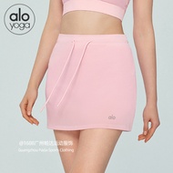 alo Yoga Skirt for Women, Mesh Fake Two-Piece Sports Skirt, Slim Fit Versatile Anti-Exposure Tennis 