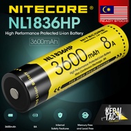 NITECORE NL1836HP - 3600mAh Rechargeable 18650 Battery - ORIGINAL - Ready Stock in MALAYSIA from KEDAI TAC-T