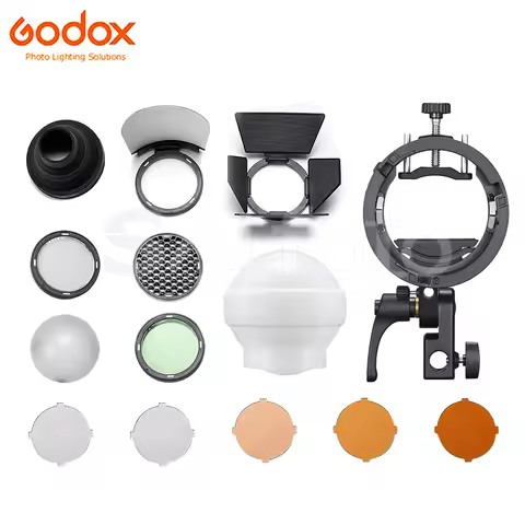 Godox AD100Pro II Flash Accessory AK-R22 Silicone Dome Diffuser Ball AK-R1 Barn Door Snoot Reflector