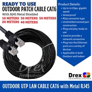 10M 15M 20M 30M 40M 50M Meters Outdoor Utp Lan Cable Cat6 W Metal Rj45 To Use 1000Mbps