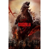 x Godzilla  B Movie Poster Starring Aaron Taylor-Johnson Elizabeth Olsen Bryan Cranston
