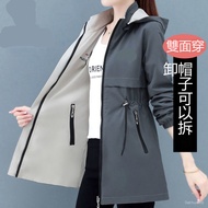 Women Jacket Casual Plus Size Women's Clothing Slimmer Look Long Windbreaker Korean Windproof 9159 8