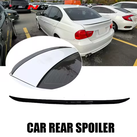 Universal Car Rear Spoiler Lip Decal Sticker Roof Spoiler 121cm Black Carbon Look Soft PP Material F