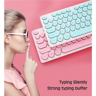 FIREWOLF Retro punk wired keyboard mute button girl cute style FW-K60
