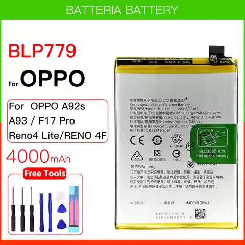 100% Original Genuine BLP779 Battery for OPPO Reno 4 Lite F Z F17 Pro A92s A93 RENO 4F 4Z 5G Replace