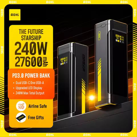Aohi The Future Starship 240W 27,600mAh LED Display Power Bank with 3FT C-C Cable