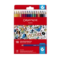 Caran D'ache ชุดสีไม้ระบายน้ำ รุ่น School Line เกรดเริ่มต้น 18 สี (กล่องกระดาษ) #1290.718