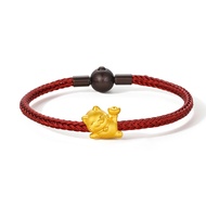 ZHOU LIU FU 周六福 สร้อยข้อมือทองคำ 99% แมวหาโชค Charm Bracelet A1612909