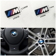 4 Pieces 16 Mm. 19 M Logo Steering Wheel Emblem Rim Sticker For Bmw E39 E46 E30 E36 E87 E60 E90 F30 