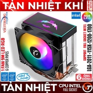 CPU air cooler 6P1F 6 Copper Pipes 1 Fan 9cm RGB Led Mount Type Full Socket LGA2011-115X-1200-1700