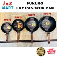 Fukuro Kanzen Non-Stick Fry Pan Wok Pan 20/24/28/30cm Aluminium Core With Xylan Non-Stick Coating Ku