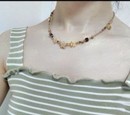 $190❌👉$160 (618狂歡期間限定/Limited-time offer) 黃水晶 多寶珠子鎖骨鏈 Citrine &Tiger's Eye necklace,necklaces,Earrin